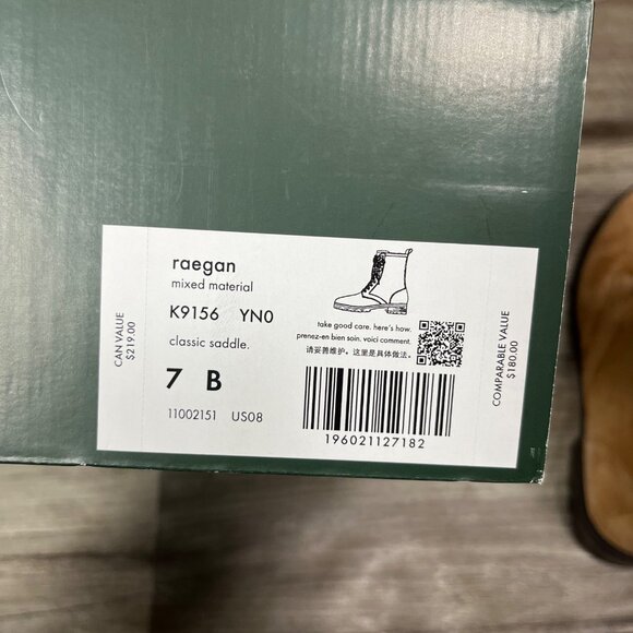 Kate Spade Raegan Classic Saddle Lace Up Boots Faux Fur NIB Brown Women’s Sz 7 - Picture 12 of 12